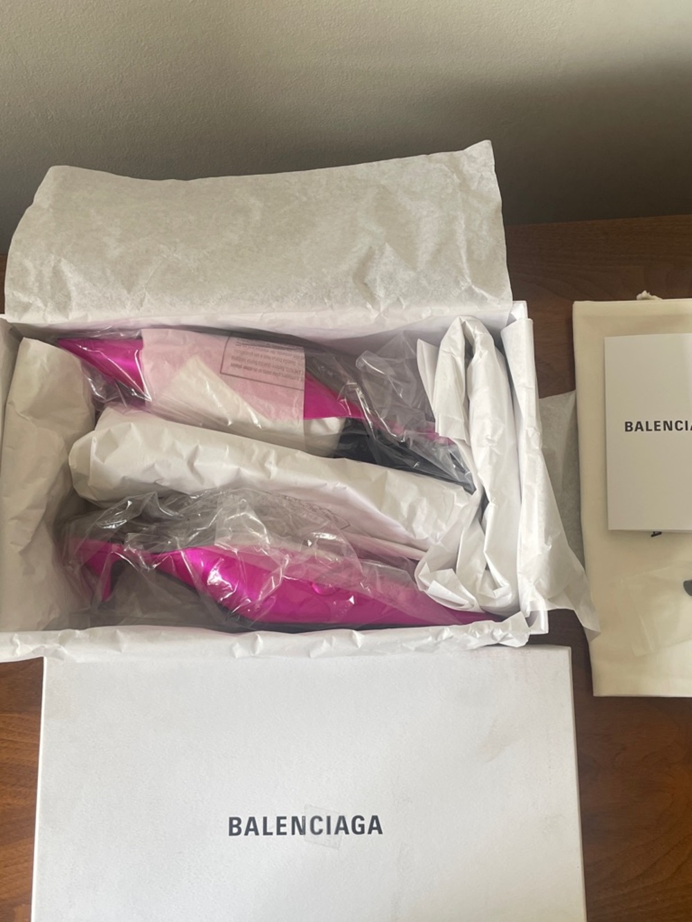 Balenciaga Knife Mules in Fuschia Satin size 37 - Picture 4 of 6